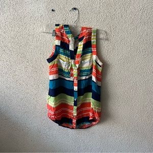 Anthropologie Maeve Button-down Short Sleeve Blouse Shirt